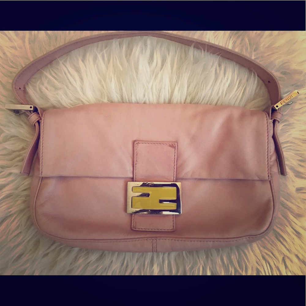 Pink Lambskin Leather FENDI Baguette